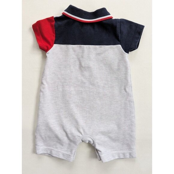 Tommy Hilfigure Baby Boy Polo Romper In Grey Size 6-9 Months - Picture 2 of 5
